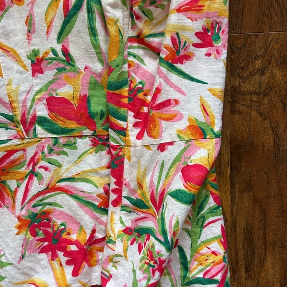 J. Crew Sleeveless Floral Linen Blend Peplum Fitted Top - Picture 3 of 10